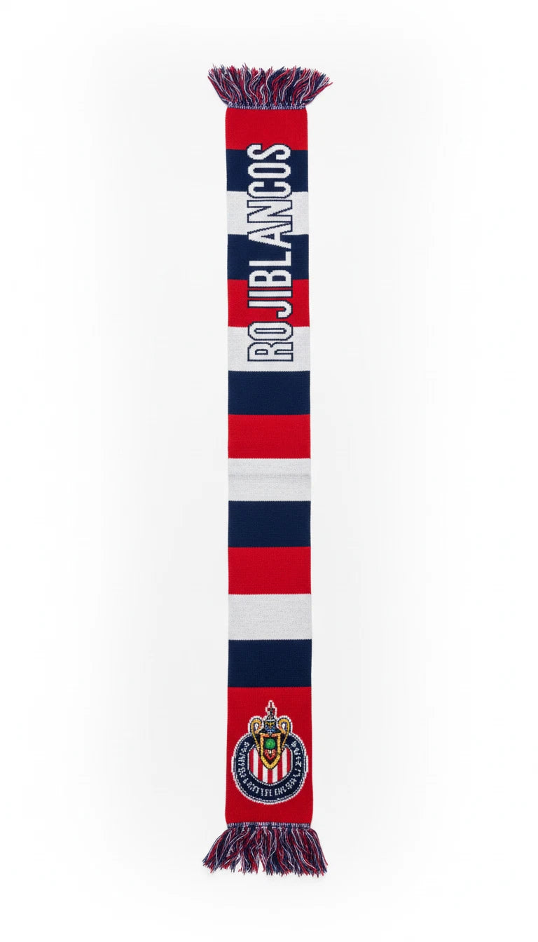 Icon Sports Chivas de Guadalajara Official Scarf | Red &amp; White Liga MX Knit