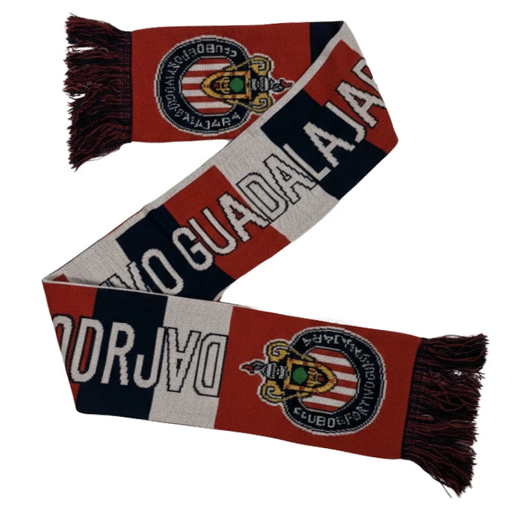 Icon Sports Chivas de Guadalajara Official Scarf | Red &amp; White Liga MX Knit