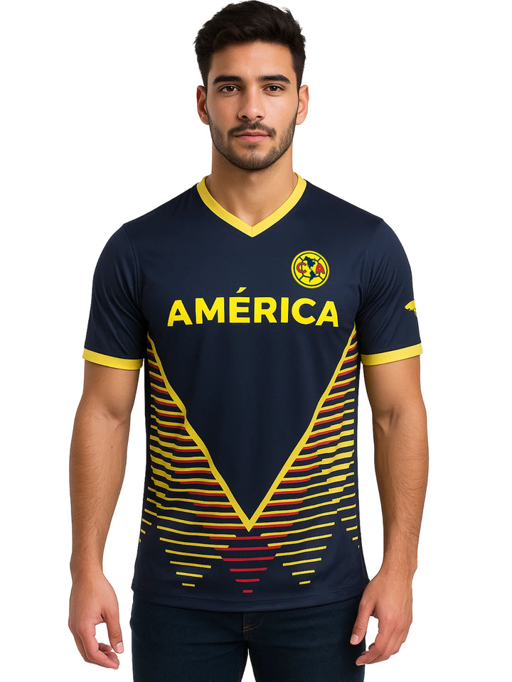 Icon Sports Club America Official Soccer Jersey | Navy &amp; Gold Liga MX Fan Shirt