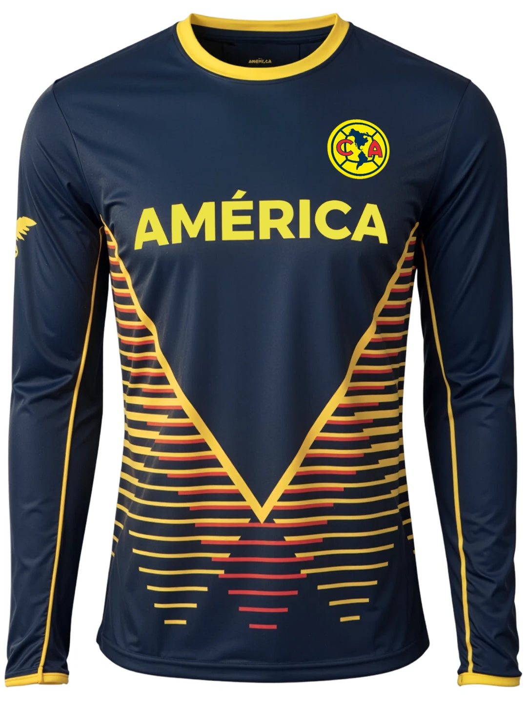 Icon Sports Club America Official Long Sleeve Soccer Jersey | Navy &amp; Yellow Liga MX