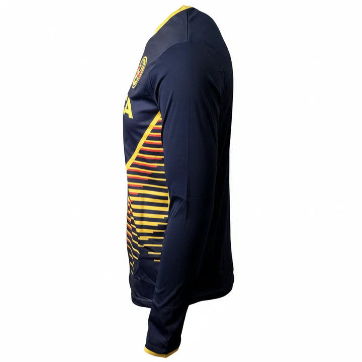 Icon Sports Club America Official Long Sleeve Soccer Jersey | Navy &amp; Yellow Liga MX