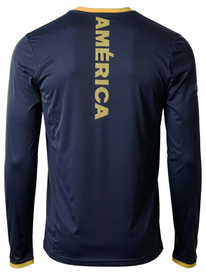Icon Sports Club America Official Long Sleeve Soccer Jersey | Navy &amp; Yellow Liga MX