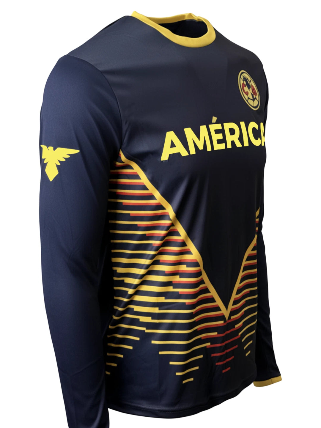 Icon Sports Club America Official Long Sleeve Soccer Jersey | Navy &amp; Yellow Liga MX