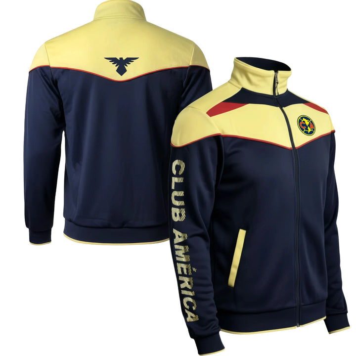 Icon Sports Club America Official Track Jacket | Navy &amp; Yellow Liga MX Full-Zip