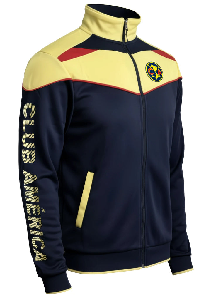 Icon Sports Club America Official Track Jacket | Navy &amp; Yellow Liga MX Full-Zip