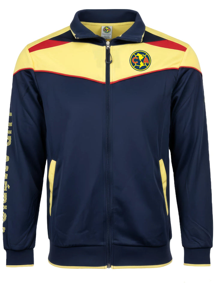 Icon Sports Club America Official Track Jacket | Navy &amp; Yellow Liga MX Full-Zip