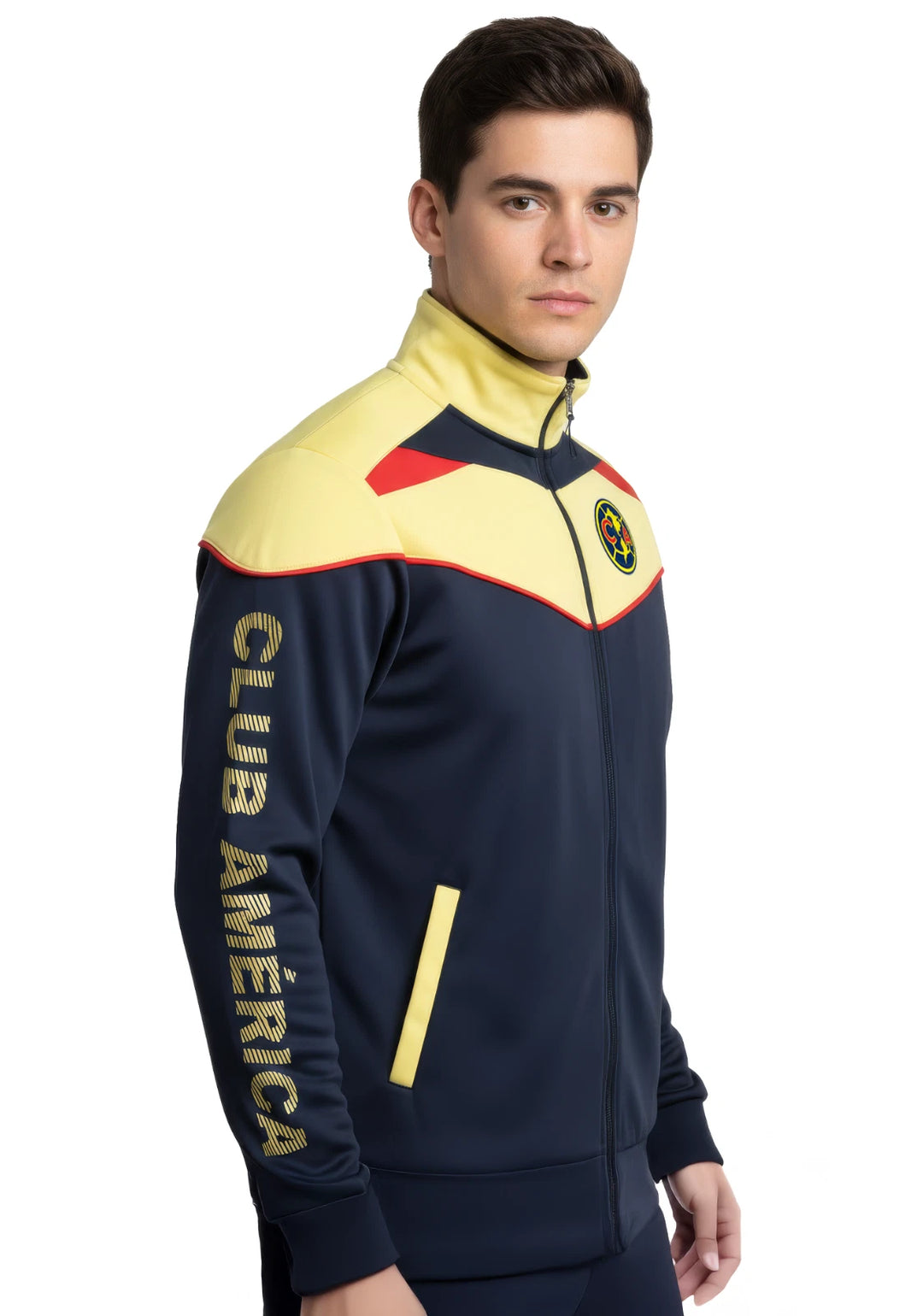 Icon Sports Club America Official Track Jacket | Navy &amp; Yellow Liga MX Full-Zip