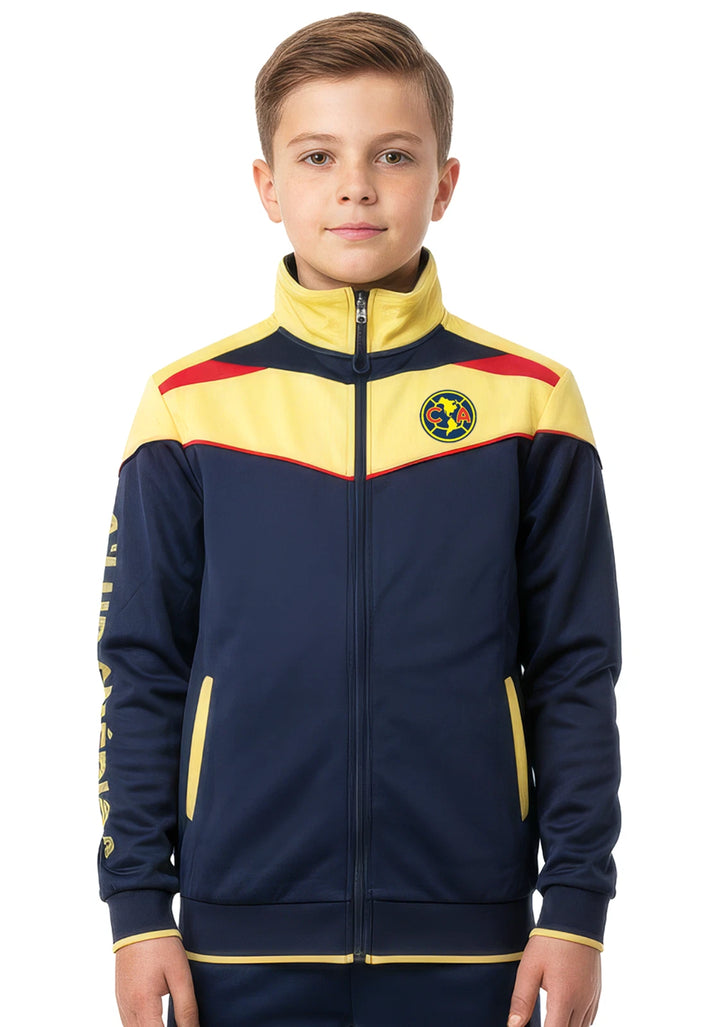 Icon Sports Club America Official Track Jacket | Navy &amp; Yellow Liga MX Full-Zip