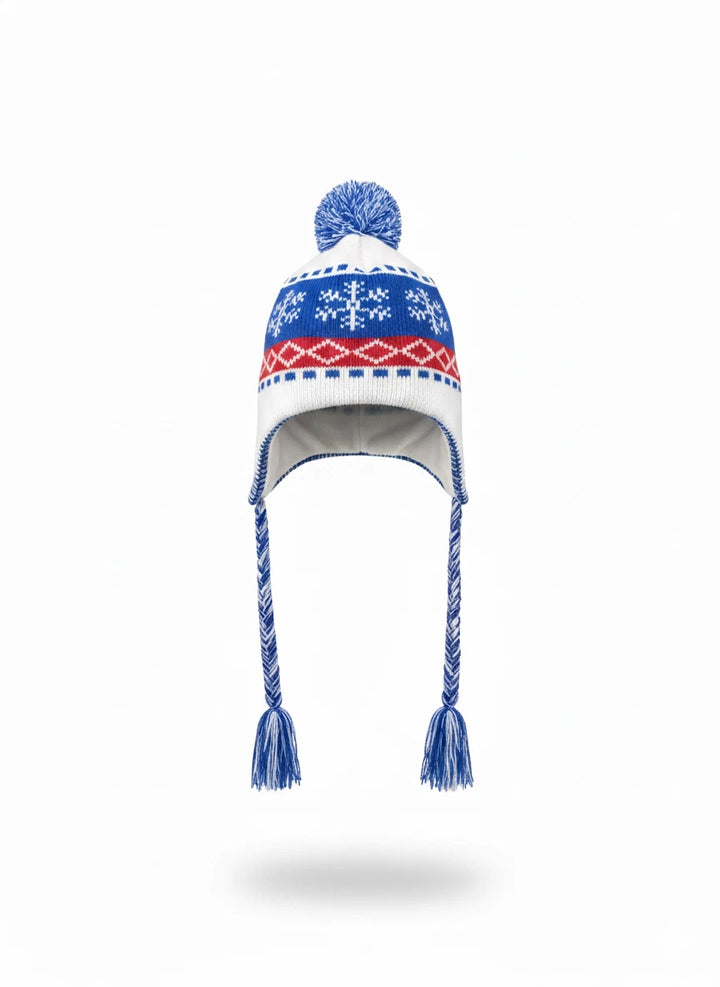 Rhinox Chelsea FC Official Peruvian Beanie | White &amp; Blue EPL Winter Hat