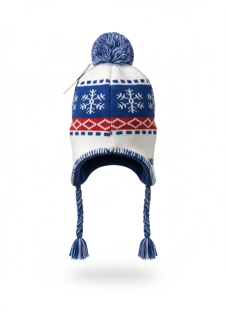 Rhinox Chelsea FC Official Peruvian Beanie | White &amp; Blue EPL Winter Hat