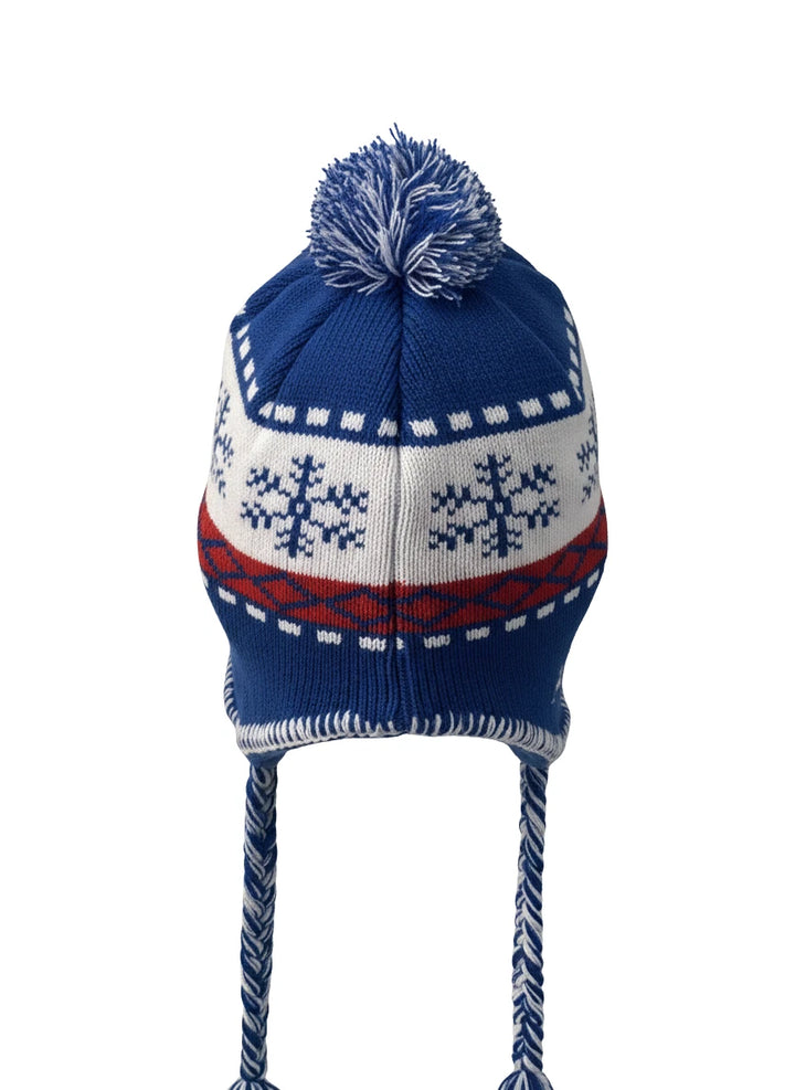 Rhinox Chelsea FC Official Peruvian Beanie | Blue &amp; White EPL Pom Pom Winter Hat