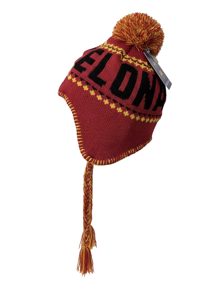 Rhinox FC Barcelona Official Peruvian Hat | Red &amp; Yellow La Liga Winter Beanie