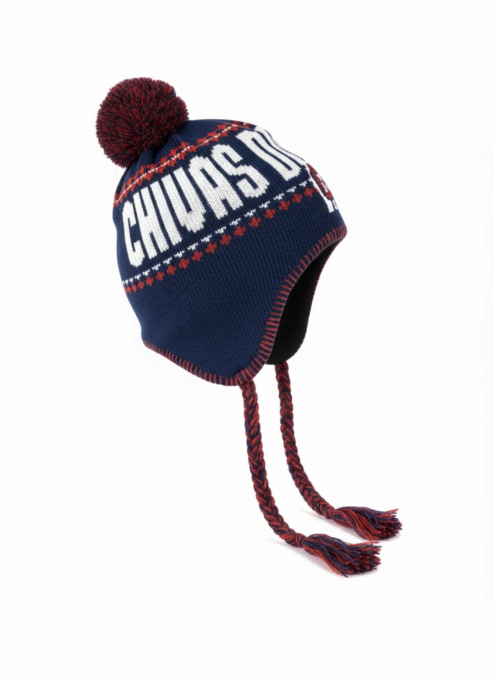 Rhinox Chivas Del Guadalajara Official Peruvian Hat | Navy Liga MX Winter Beanie