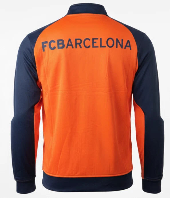Rhinox FC Barcelona Official Track Jacket | Orange &amp; Navy La Liga Full-Zip
