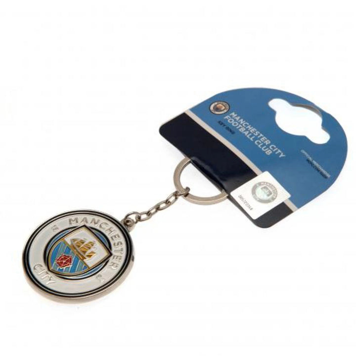 Forever Collectibles Man City FC Crest Keyring | Official Licensed EPL Keychain