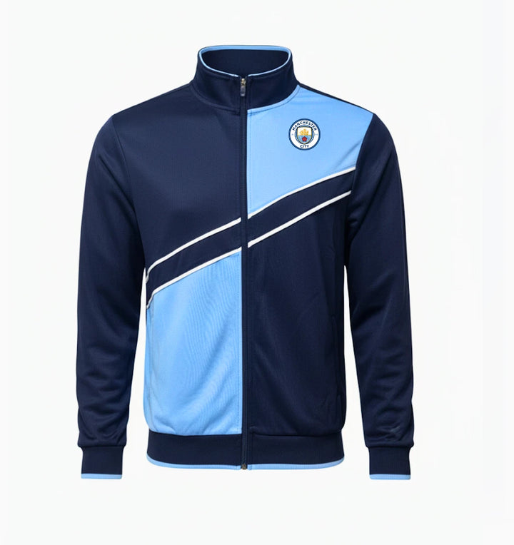 Icon Sports Manchester City Official Track Jacket | Navy Blue EPL Full-Zip Gear
