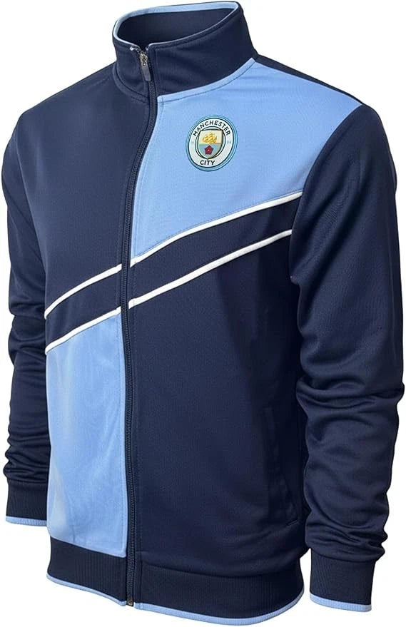 Icon Sports Manchester City Official Track Jacket | Navy Blue EPL Full-Zip Gear