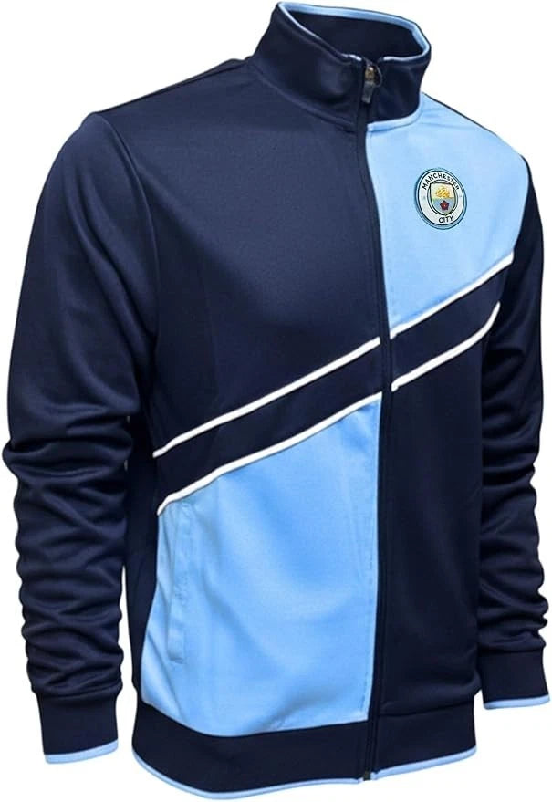 Icon Sports Manchester City Official Track Jacket | Navy Blue EPL Full-Zip Gear