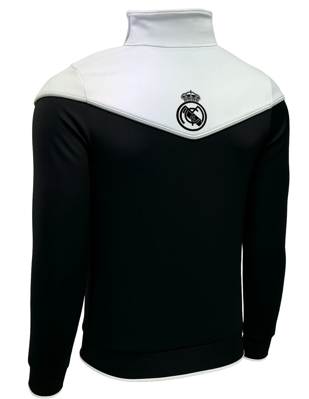 Icon Sports Real Madrid Official Track Jacket | Full-Zip Black &amp; White La Liga Gear