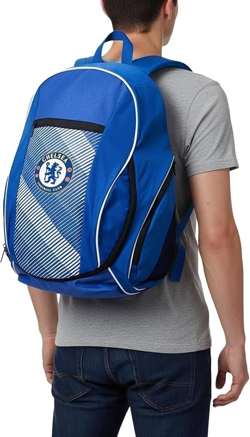 Icon Sports Chelsea FC Official Backpack | Royal Blue EPL Licensed School Bag