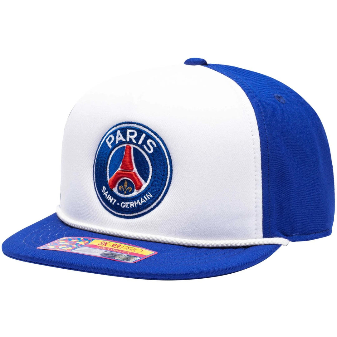 Fan Ink PSG Avalanche Snapback Hat | White Blue Ligue 1 Headwear