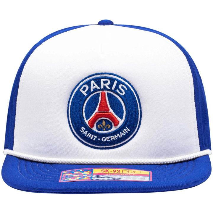 Fan Ink PSG Avalanche Snapback Hat | White Blue Ligue 1 Headwear