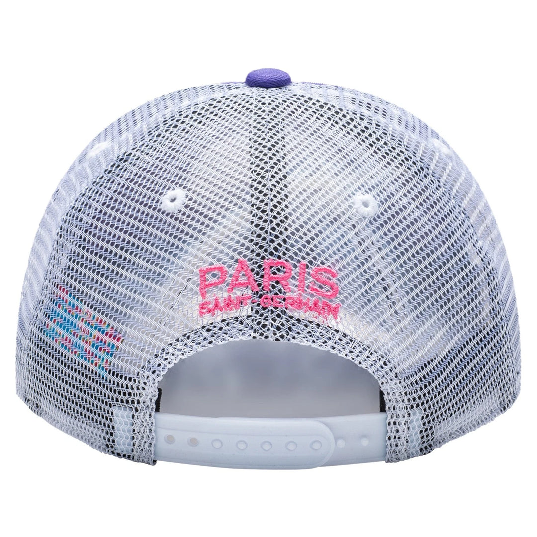 Fan Ink PSG Serve Trucker Hat | Purple Pink White Ligue 1 Headwear
