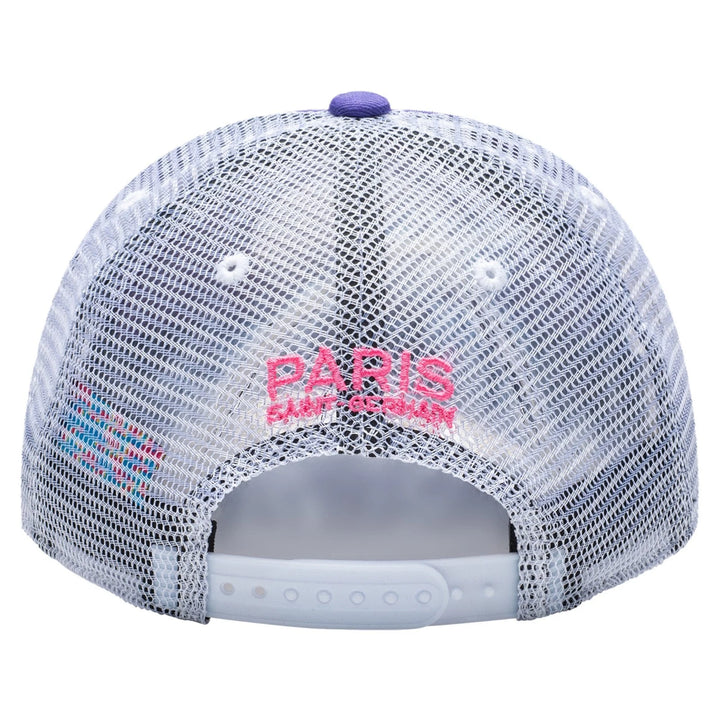 Fan Ink PSG Serve Trucker Hat | Purple Pink White Ligue 1 Headwear