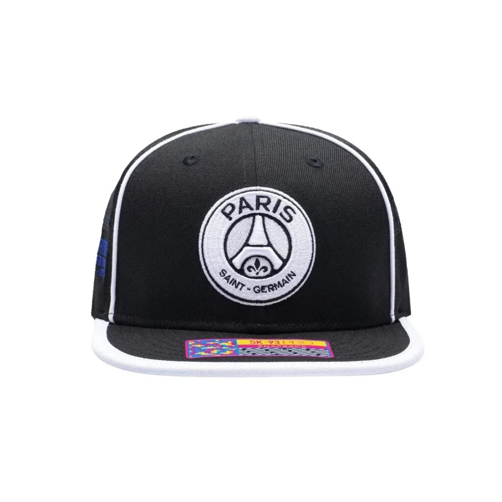 Fan Ink PSG Zero Snapback Hat | Black White Ligue 1 Headwear