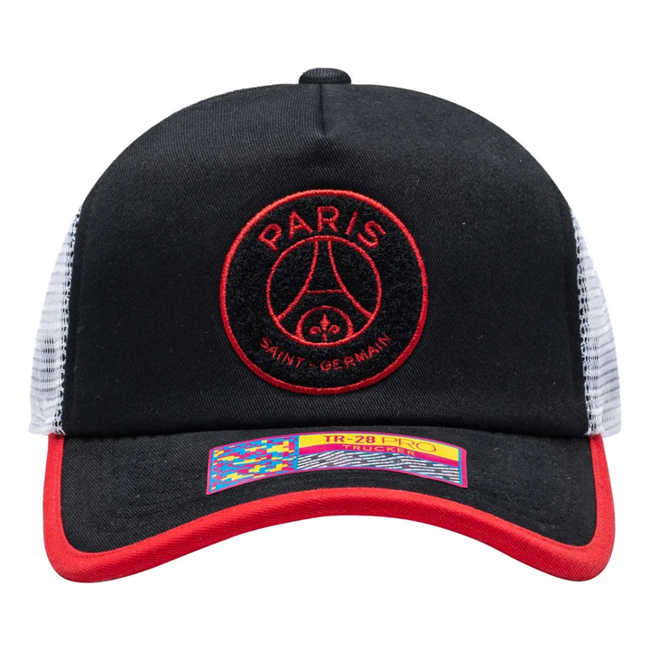 Fan Ink PSG Strike One8th Trucker Hat | Black White Red Ligue 1 Headwear