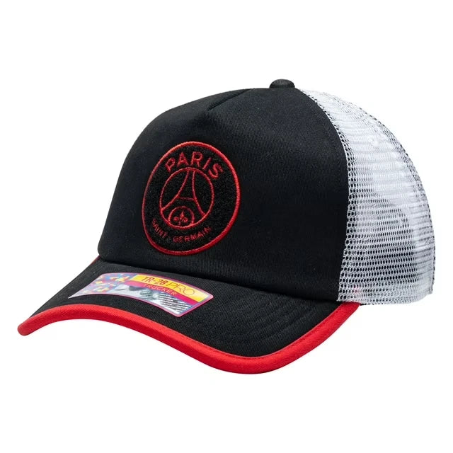 Fan Ink PSG Strike One8th Trucker Hat | Black White Red Ligue 1 Headwear