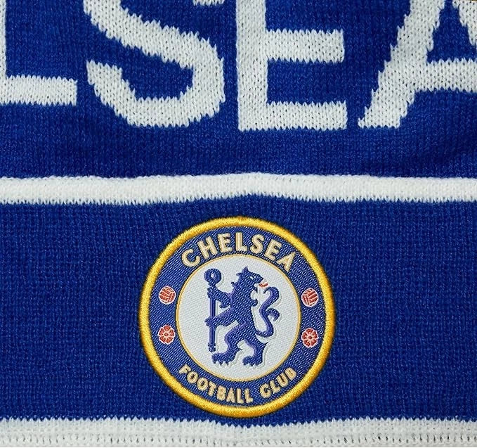 Icon Sports Chelsea FC Pom Pom Beanie | Blue Knit Winter Hat