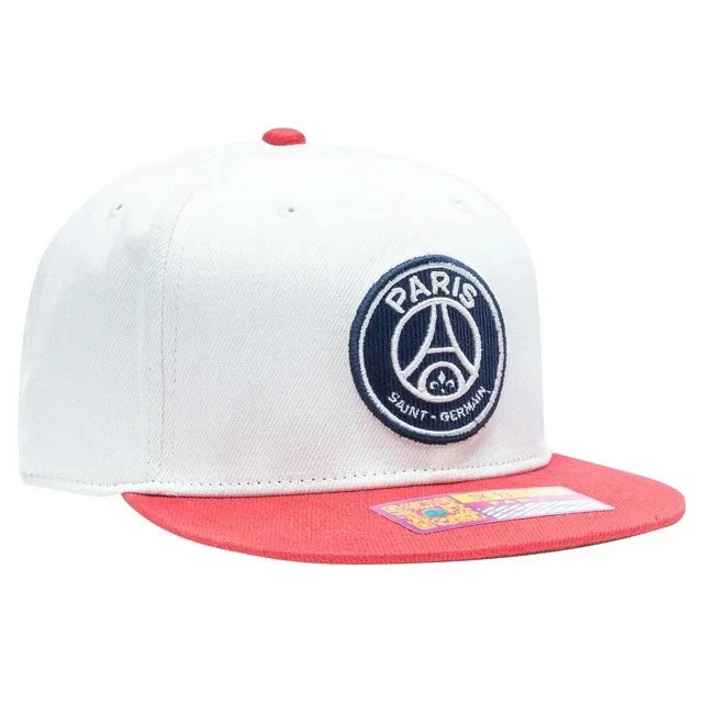 Fan Ink PSG Evolve Snapback Hat | White Red Ligue 1 Headwear