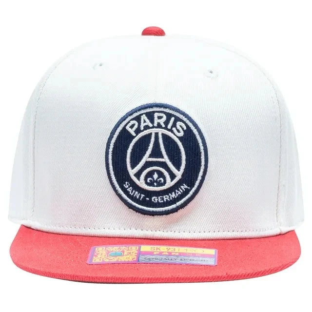 Fan Ink PSG Evolve Snapback Hat | White Red Ligue 1 Headwear