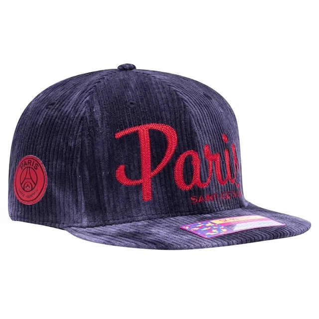Fan Ink PSG Open Corduroy Adjustable Hat | Black Ligue 1 Headwear
